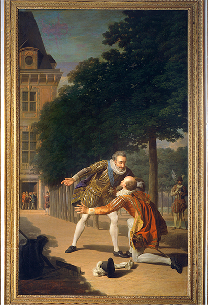 Sully vid Henrik IV:s fötter. Oljemålning av Alexander Roslin i Gustav III:s paviljong