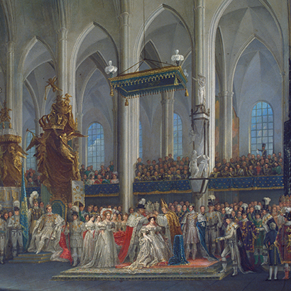 Painting Queen Desideria Désirée's coronation by Fredric Westin the Royal Collections