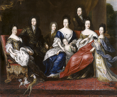 Karl XI med familj och hundar