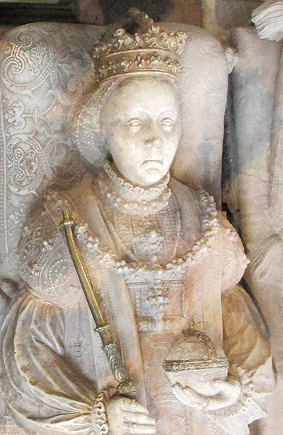 Katarina of Saxony-Lauenburg, Queen of Sweden, as depicted on her tomb in Uppsala Cathedral.